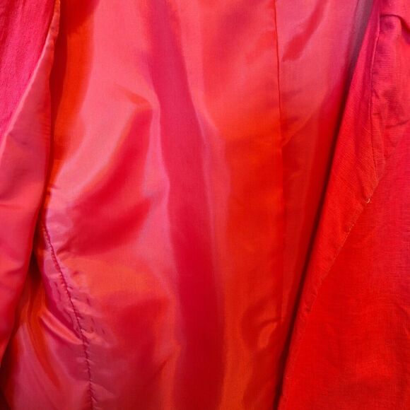 Kim Rogers Womens Size M 100% Linen Blazer Short‎ Pink Long Sleeve Lined Office - Picture 7 of 9
